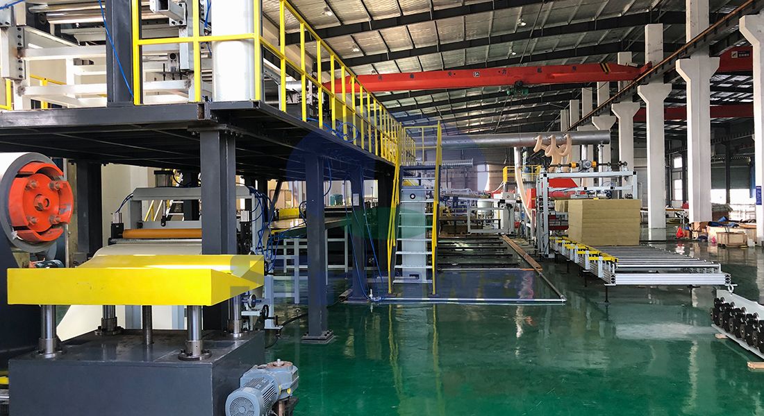 Double Sided Color Steel Rock Wool Sandwich Panel Line