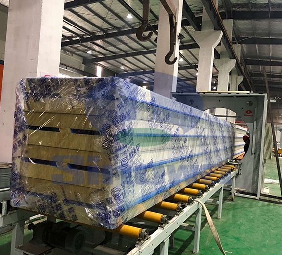 Double Sided Color Steel Rock Wool Sandwich Panel Line,Sinowa